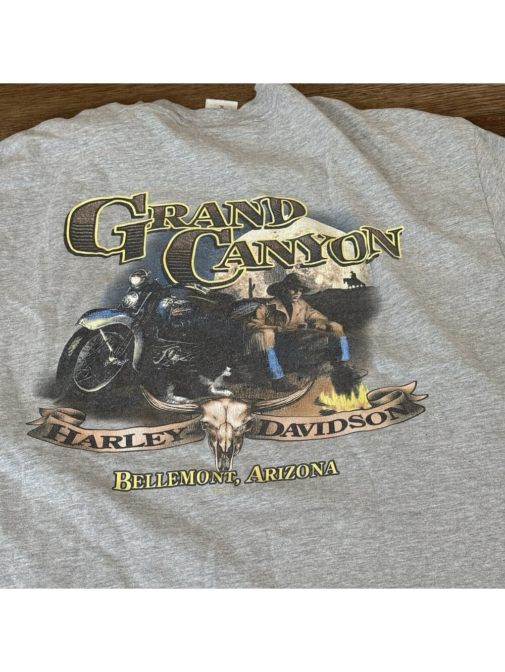 Harley Davidson 2007 Grand Canyon Y2K Shirt XL Gray Skull - Picture 6 of 10